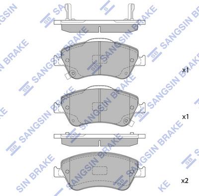 Hi-Q SP1500 - Тормозные колодки, дисковые, комплект unicars.by