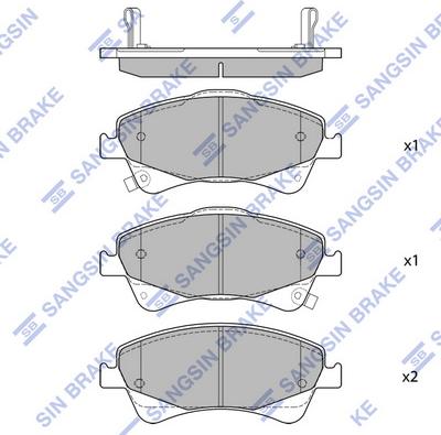 Hi-Q SP1580 - Тормозные колодки, дисковые, комплект unicars.by