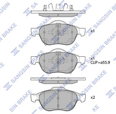 Hi-Q SP1574 - Тормозные колодки, дисковые, комплект unicars.by