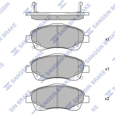 Hi-Q SP1576 - Тормозные колодки, дисковые, комплект unicars.by