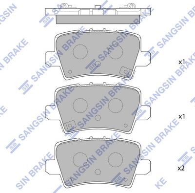 Hi-Q SP1570 - Тормозные колодки, дисковые, комплект unicars.by