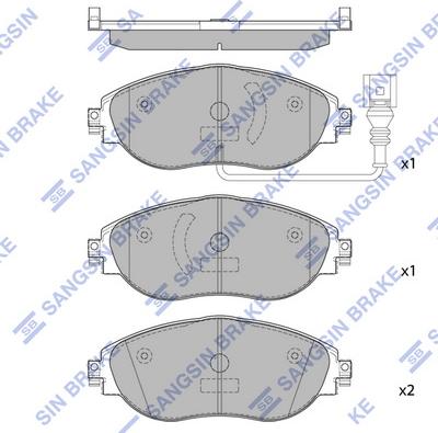 Hi-Q SP1698 - Тормозные колодки, дисковые, комплект unicars.by