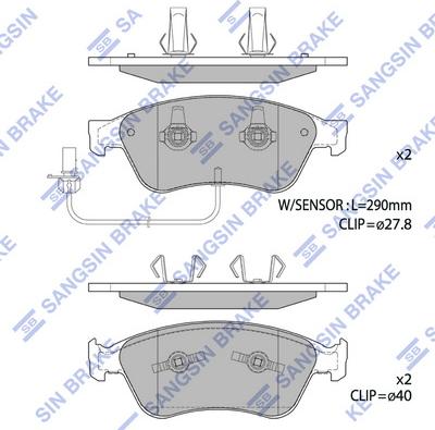 Hi-Q SP1693A - Тормозные колодки, дисковые, комплект unicars.by