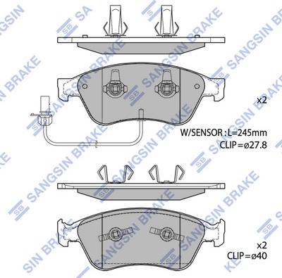 Hi-Q SP1693 - Тормозные колодки, дисковые, комплект unicars.by