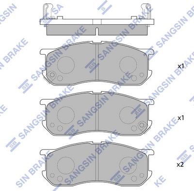 Hi-Q SP1663 - Тормозные колодки, дисковые, комплект unicars.by