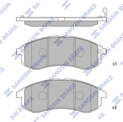 Hi-Q SP1602 - Тормозные колодки, дисковые, комплект unicars.by