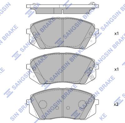 Hi-Q SP1682 - Тормозные колодки, дисковые, комплект unicars.by