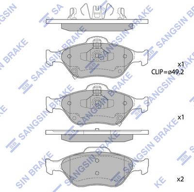 Hi-Q SP1631 - Тормозные колодки, дисковые, комплект unicars.by