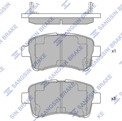 Hi-Q SP1633 - Тормозные колодки, дисковые, комплект unicars.by