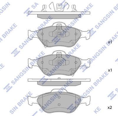 Hi-Q SP1632 - Тормозные колодки, дисковые, комплект unicars.by