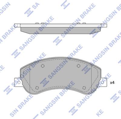 Hi-Q SP1675A - Тормозные колодки, дисковые, комплект unicars.by