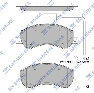 Hi-Q SP1675 - Тормозные колодки, дисковые, комплект unicars.by