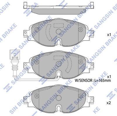 Hi-Q SP1678 - Тормозные колодки, дисковые, комплект unicars.by