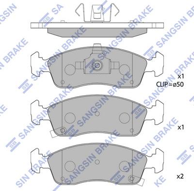 Hi-Q SP1673 - Тормозные колодки, дисковые, комплект unicars.by