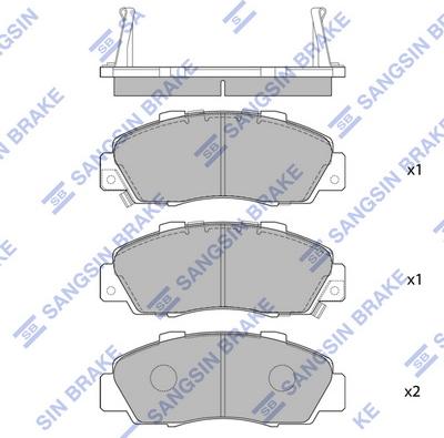 Hi-Q SP1076-F - Тормозные колодки, дисковые, комплект unicars.by