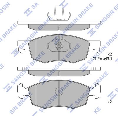 Hi-Q SP1198 - Тормозные колодки, дисковые, комплект unicars.by