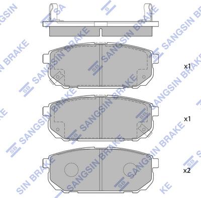 Hi-Q SP1154 - Тормозные колодки, дисковые, комплект unicars.by