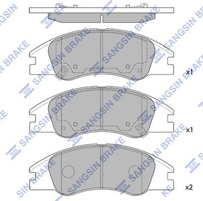 Hi-Q SP1167 - Тормозные колодки, дисковые, комплект unicars.by