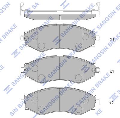 Hi-Q SP1103 - Тормозные колодки, дисковые, комплект unicars.by