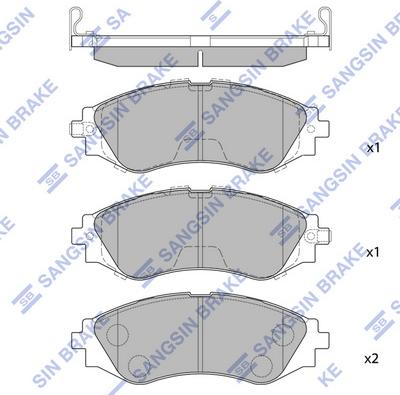 Hi-Q SP1102 - Тормозные колодки, дисковые, комплект unicars.by