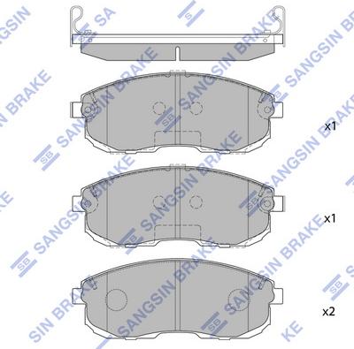 Hi-Q SP1107-F - Тормозные колодки, дисковые, комплект unicars.by