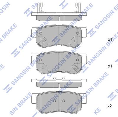 Hi-Q SP1117 - Тормозные колодки, дисковые, комплект unicars.by