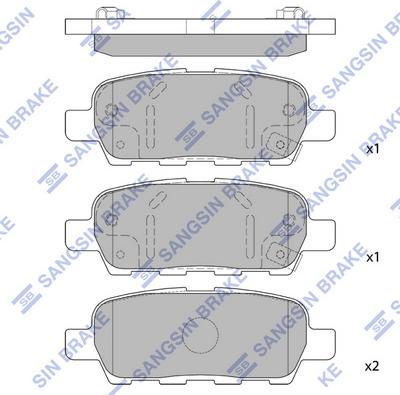 Hi-Q SP1184 - Тормозные колодки, дисковые, комплект unicars.by