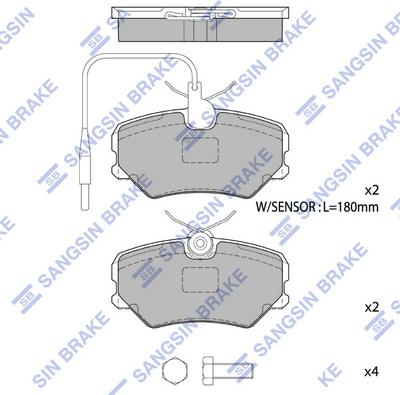 Hi-Q SP1180 - Тормозные колодки, дисковые, комплект unicars.by