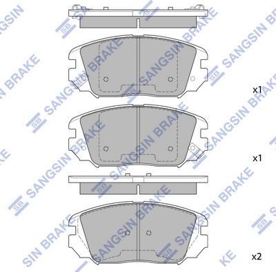 Hi-Q SP1182 - Тормозные колодки, дисковые, комплект unicars.by