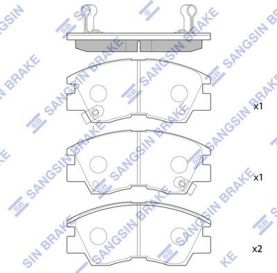 Hi-Q SP1135 - Тормозные колодки, дисковые, комплект unicars.by