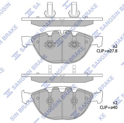 Hi-Q SP1869 - Тормозные колодки, дисковые, комплект unicars.by