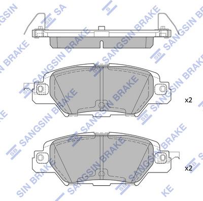 Hi-Q SP1860 - Тормозные колодки, дисковые, комплект unicars.by