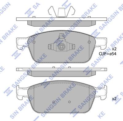 Hi-Q SP1886 - Тормозные колодки, дисковые, комплект unicars.by