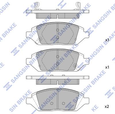 Hi-Q SP1836 - Тормозные колодки, дисковые, комплект unicars.by