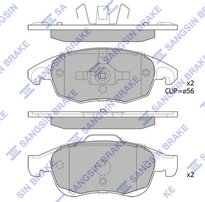 Hi-Q SP1825 - Тормозные колодки, дисковые, комплект unicars.by