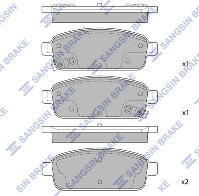 Hi-Q SP1363 - Тормозные колодки, дисковые, комплект unicars.by