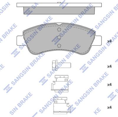 Hi-Q SP1241 - Тормозные колодки, дисковые, комплект unicars.by