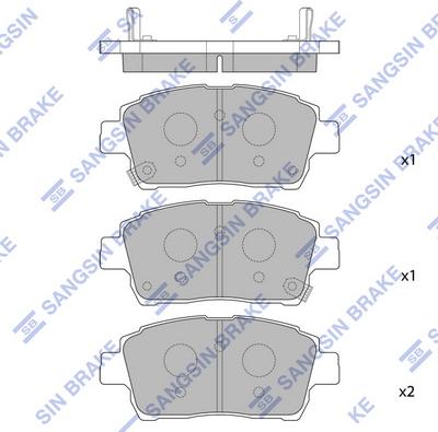 Hi-Q SP1232 - Тормозные колодки, дисковые, комплект unicars.by