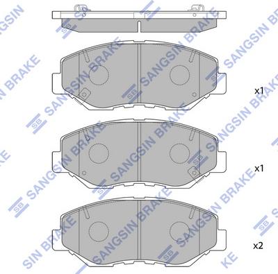 Hi-Q SP1237 - Тормозные колодки, дисковые, комплект unicars.by