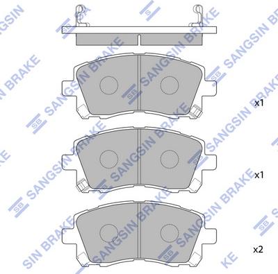 Hi-Q SP1225 - Тормозные колодки, дисковые, комплект unicars.by