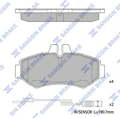 Hi-Q SP1278 - Тормозные колодки, дисковые, комплект unicars.by