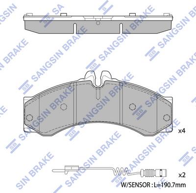 Hi-Q SP1277 - Тормозные колодки, дисковые, комплект unicars.by