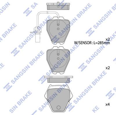 Hi-Q SP1790 - Тормозные колодки, дисковые, комплект unicars.by