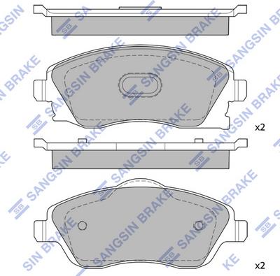 Hi-Q SP1745 - Тормозные колодки, дисковые, комплект unicars.by