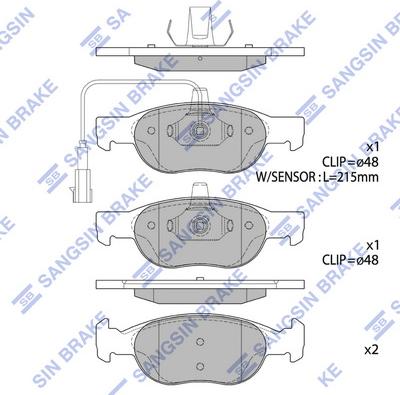 Hi-Q SP1740 - Тормозные колодки, дисковые, комплект unicars.by