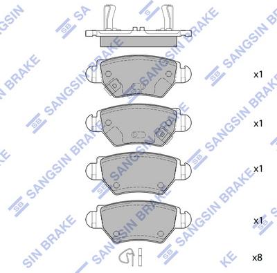 Hi-Q SP1759 - Тормозные колодки, дисковые, комплект unicars.by