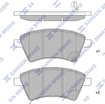 Hi-Q SP1751 - Тормозные колодки, дисковые, комплект unicars.by