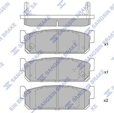 Hi-Q SP1764 - Тормозные колодки, дисковые, комплект unicars.by