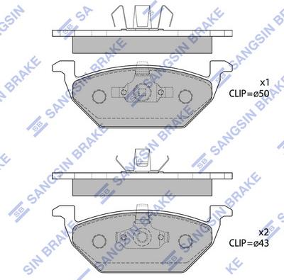 Hi-Q SP1701 - Тормозные колодки, дисковые, комплект unicars.by