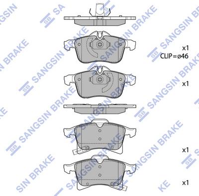 Hi-Q SP1703 - Тормозные колодки, дисковые, комплект unicars.by